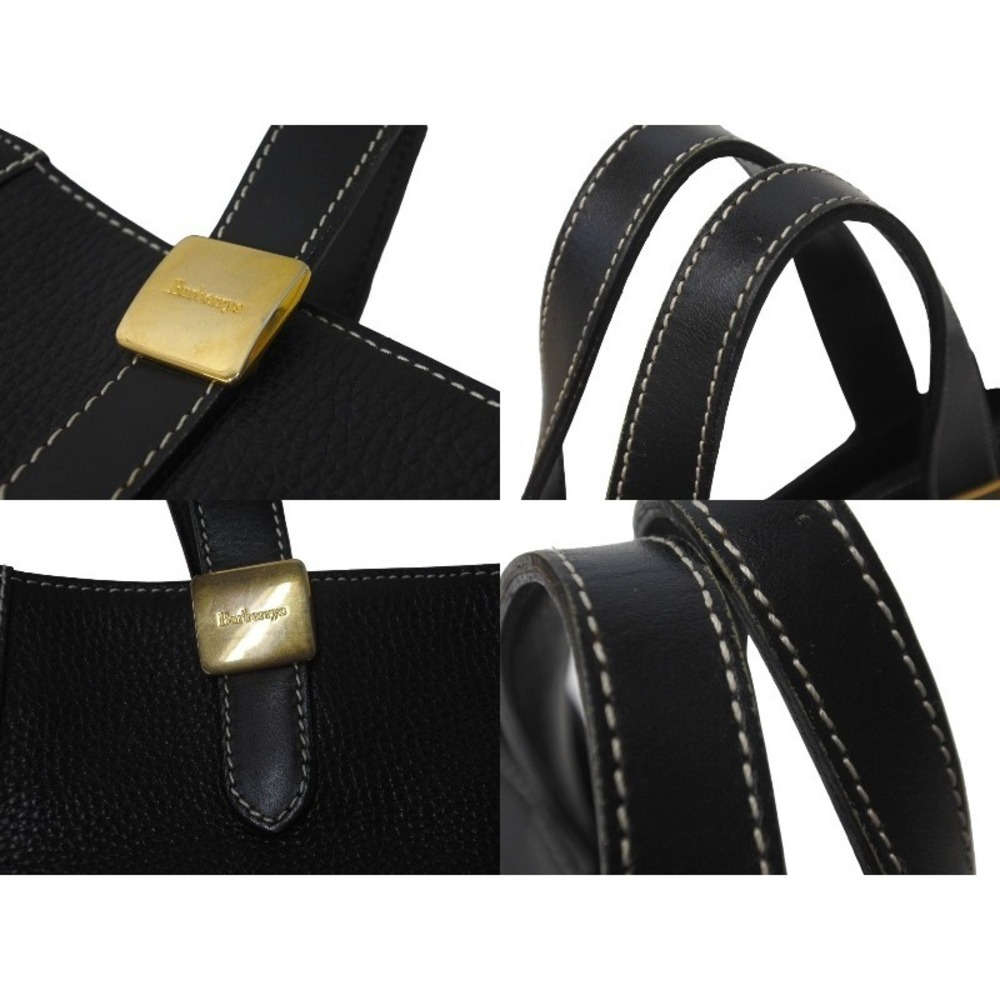 BURBERRY Handbag Gold Plated Nova Check Horse Mark Jacquard Weave Black Leather - Picture 5 of 8